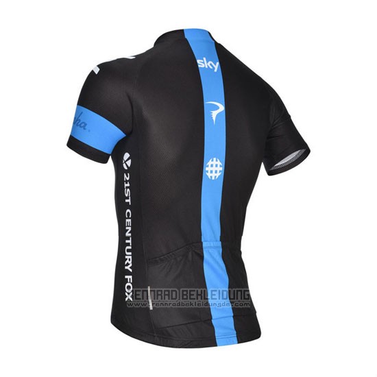 2014 Fahrradbekleidung Sky Shwarz und Wei Trikot Kurzarm und Tragerhose - zum Schließen ins Bild klicken